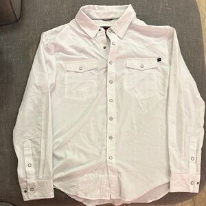 Stylish White Casual Button-Down Shirt
